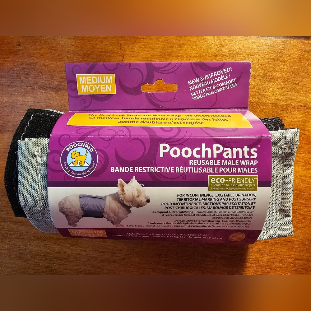 NEW pooch pants- medium size- reusable male wrap